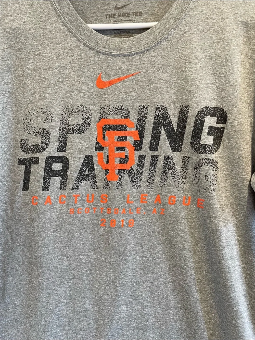 Nike SF Giants 2019 Spring Training Shirt Gray Men Size L Dri Fit MLB Baseball